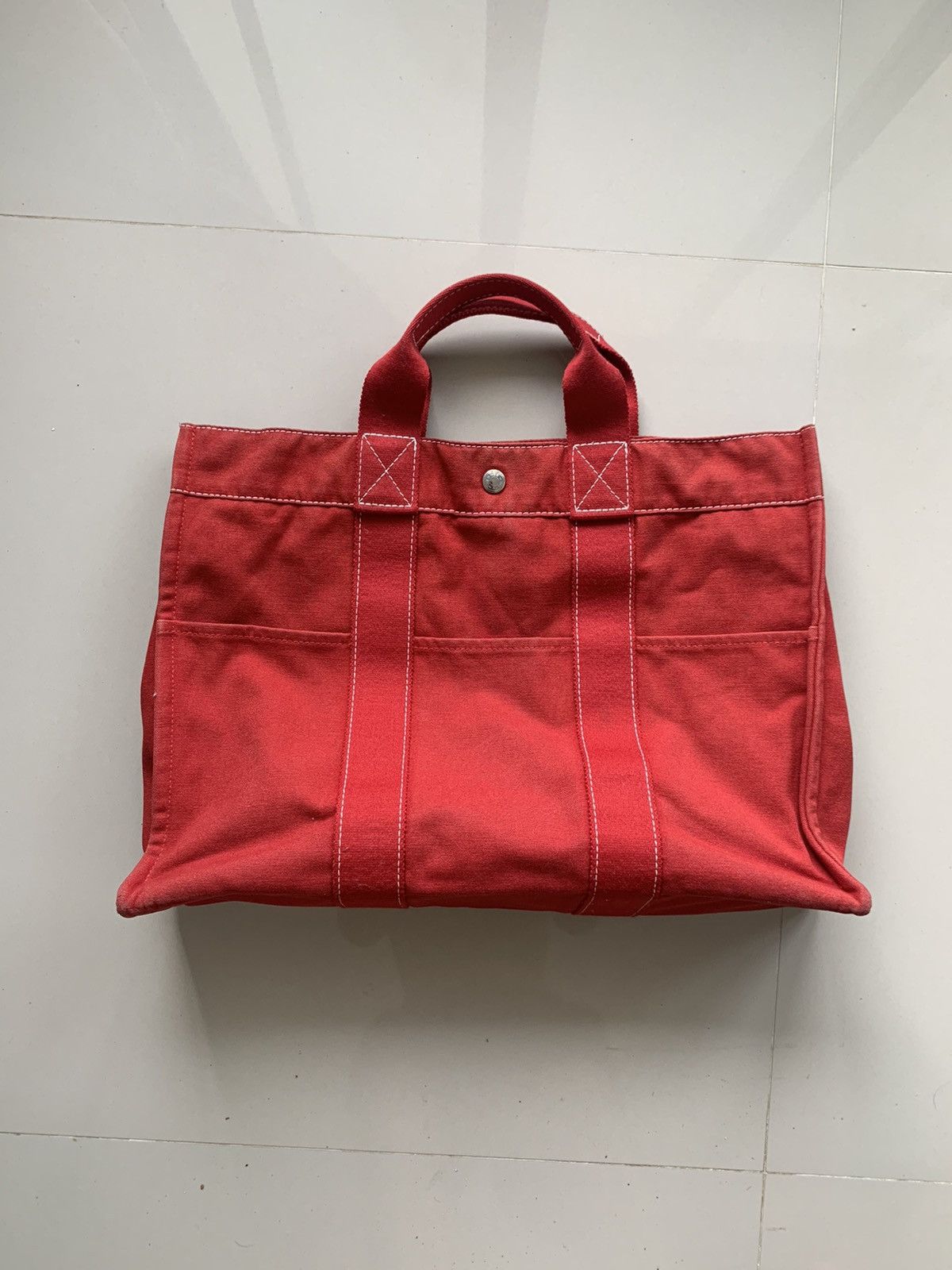 image of Bindingoffervintage Hermes Paris Tote Bags Made In France in Red, Women's