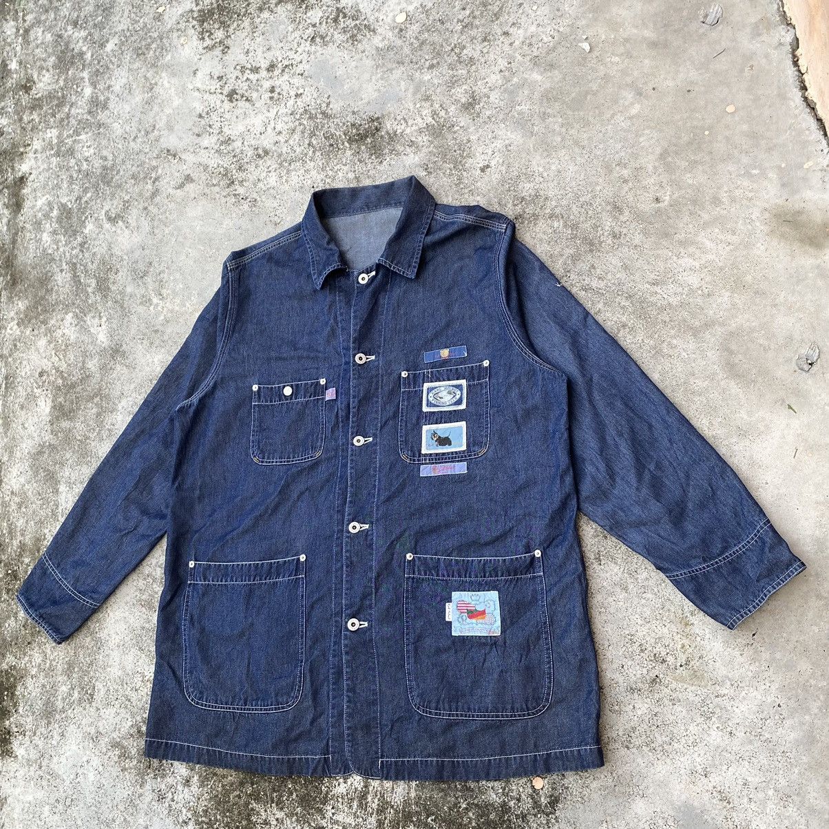 Japanese Brand × Karl Helmut × Vintage Steals🔥 Vintage Karl Helmut Chore Denim Jacket Size US XL / EU 56 / 4 - 3 Thumbnail