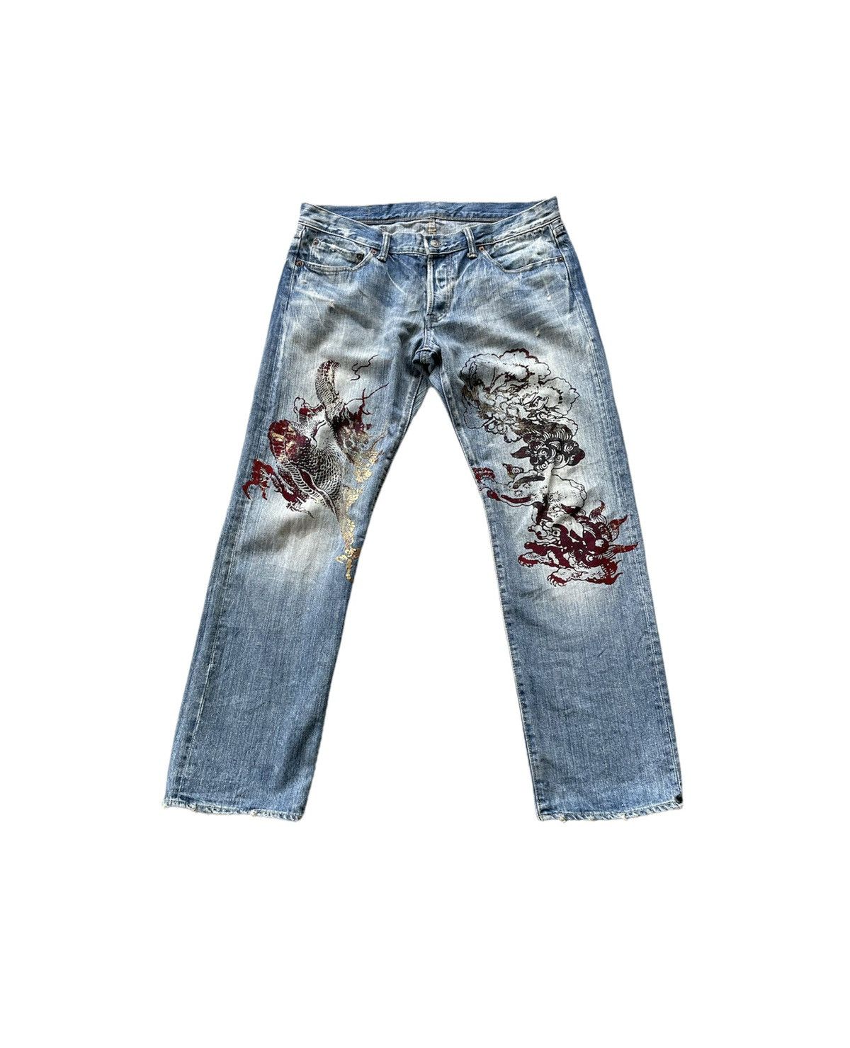 Eternal Eternal Japan Vintage Sukajan Dragon Denim Size US 36 / EU 52 - 1 Thumbnail