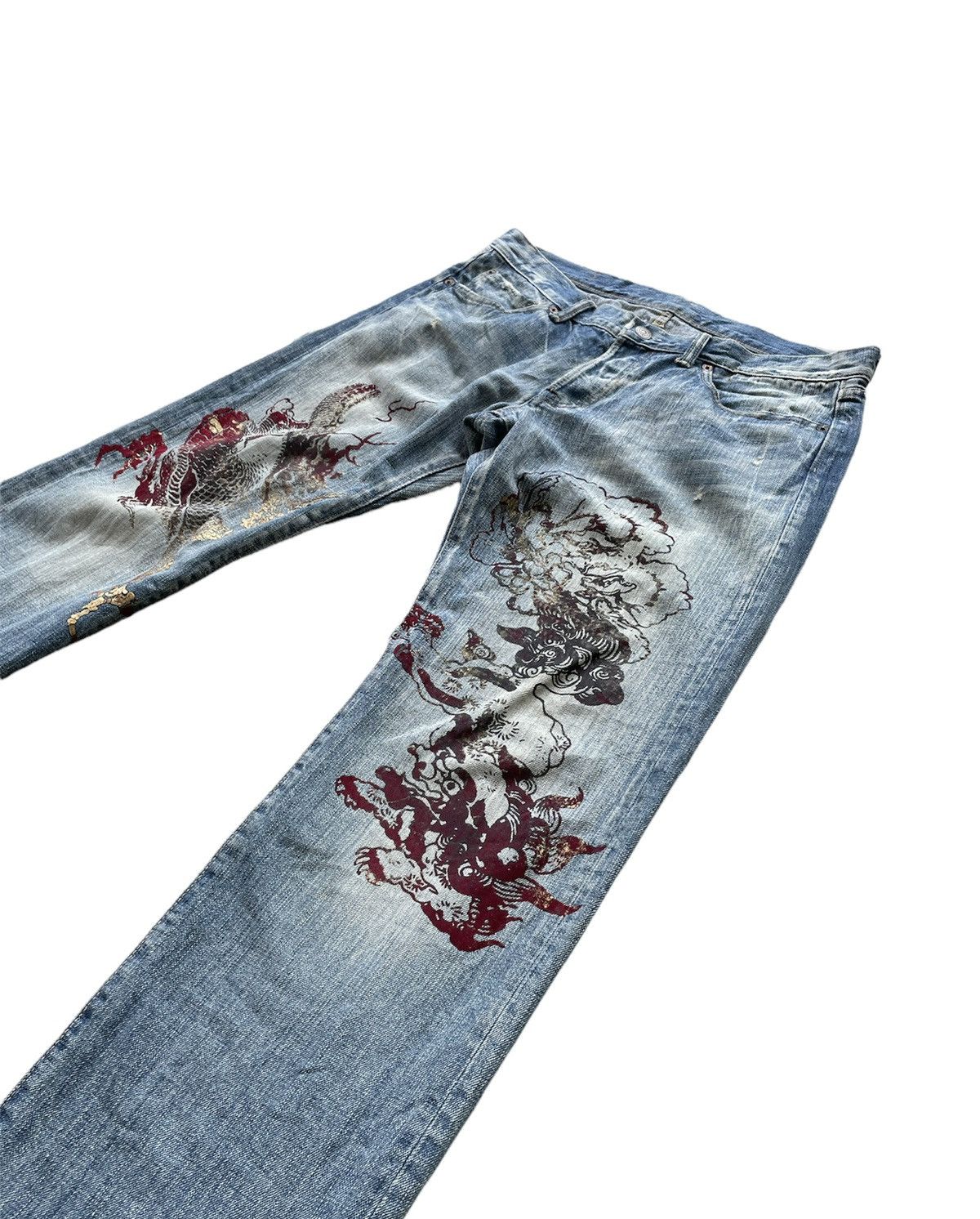 Eternal Eternal Japan Vintage Sukajan Dragon Denim Size US 36 / EU 52 - 3 Thumbnail