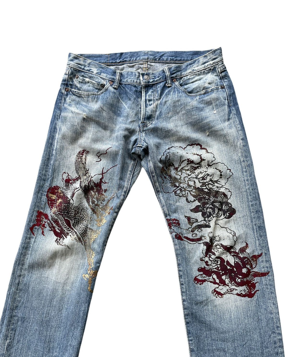 Eternal Eternal Japan Vintage Sukajan Dragon Denim Size US 36 / EU 52 - 4 Thumbnail