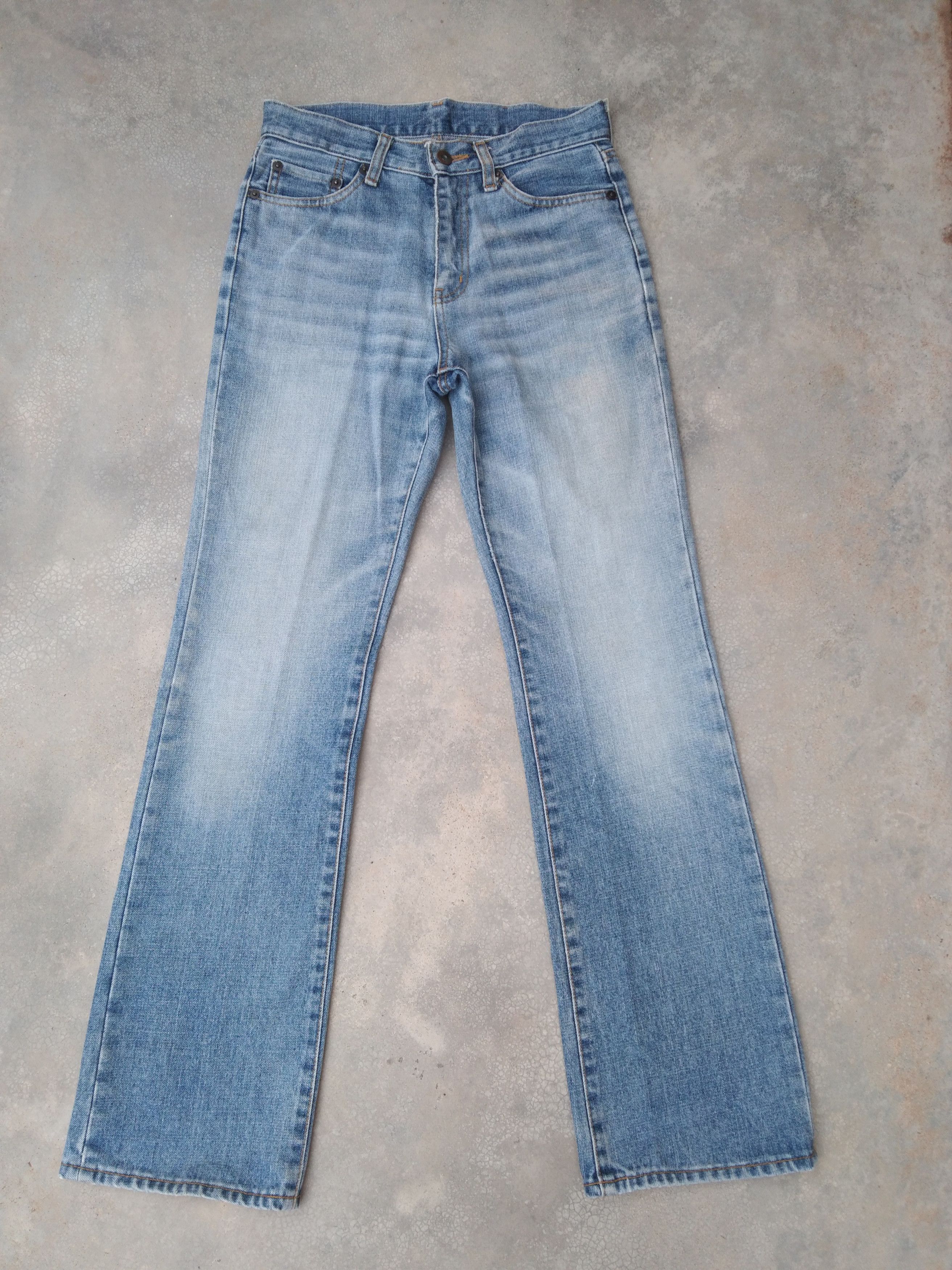 Japanese Brand Vintage Faded Blue Uniqlo Boot Cut Jeans 27x30 Size US 27 - 1 Thumbnail