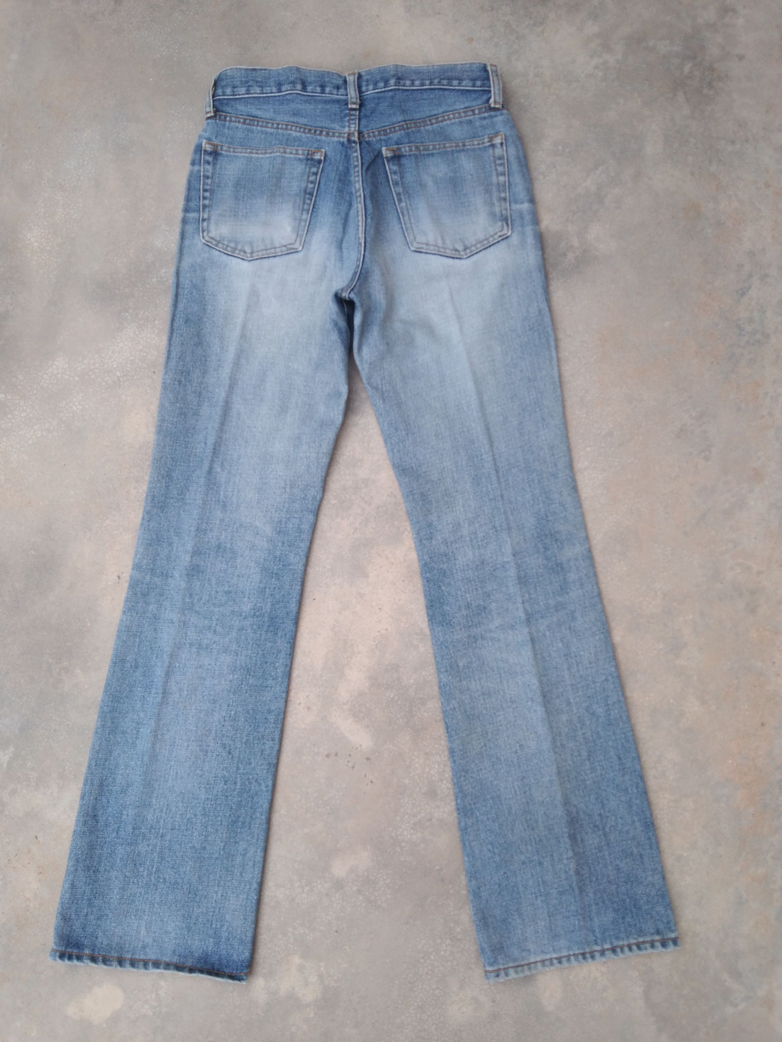 Japanese Brand Vintage Faded Blue Uniqlo Boot Cut Jeans 27x30 Size US 27 - 2 Thumbnail