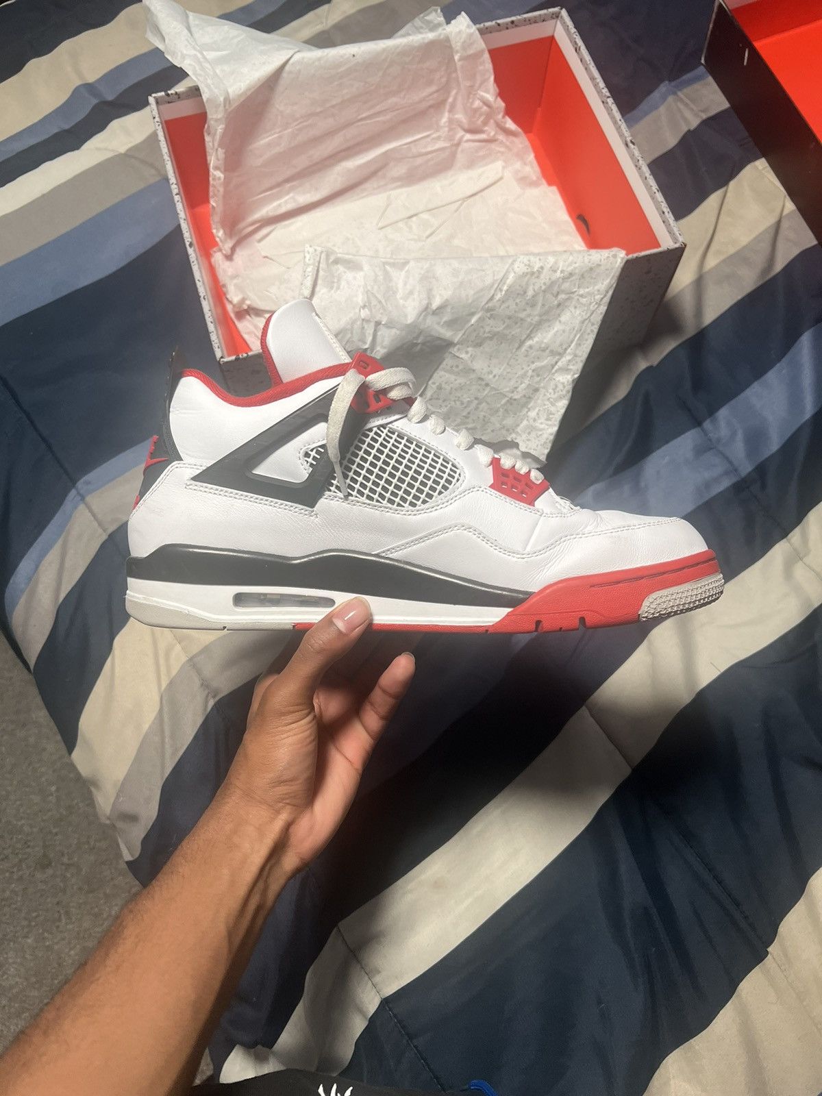 Jordan Brand × Nike Jordan 4 Retro Fire Red Size US 13 / EU 46 - 2 Thumbnail