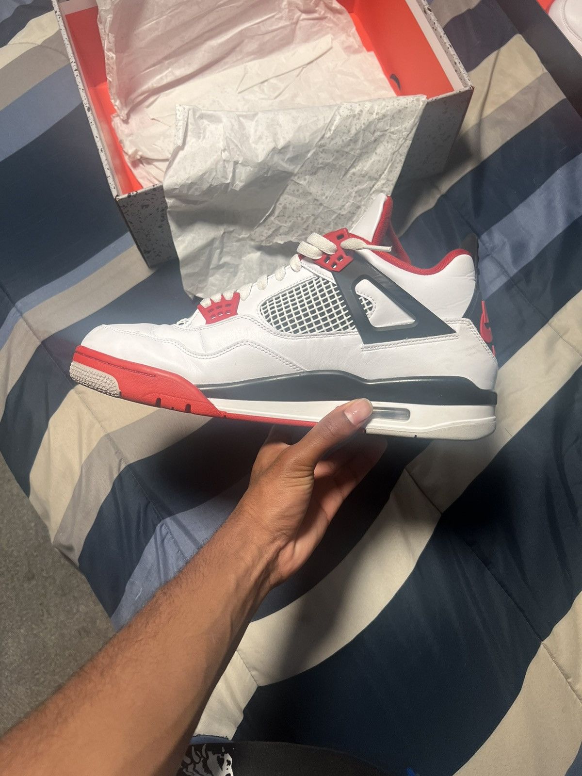 Jordan Brand × Nike Jordan 4 Retro Fire Red Size US 13 / EU 46 - 4 Thumbnail