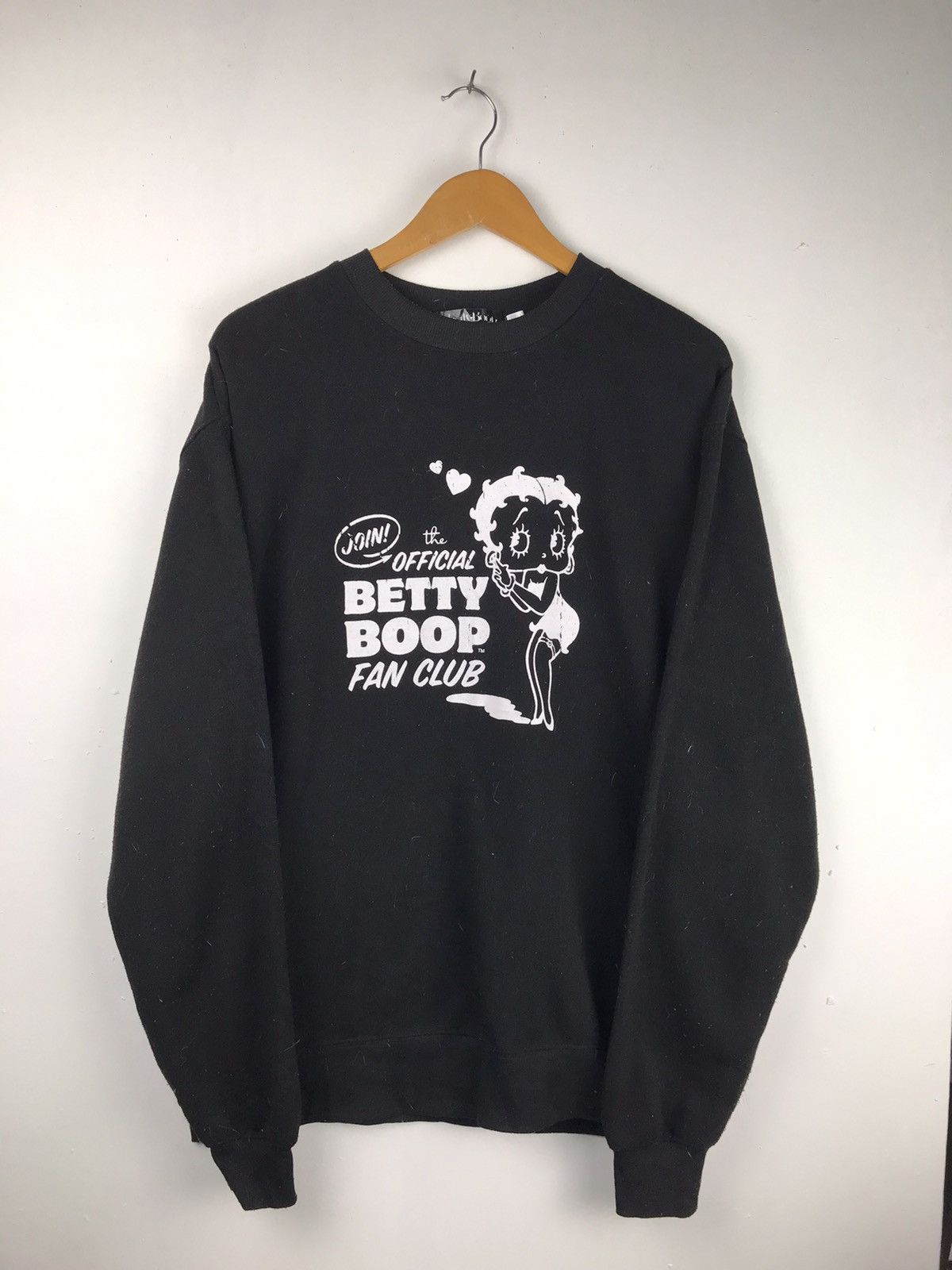 image of Vintage Betty Boop Big Design Sweatshirt in Black, Men's (Size 2XL)