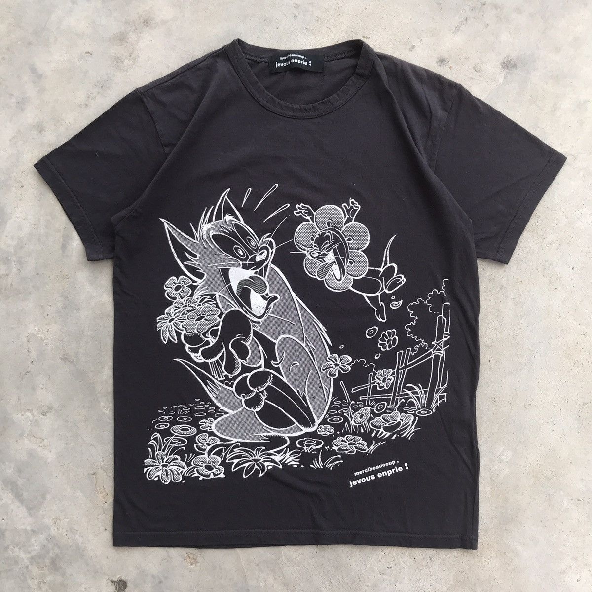image of Cartoon Network x Issey Miyake Mercibeaucoup Jevous Enprie ( Im ) “ Tom & Jerry “ T-Shirt in Black 