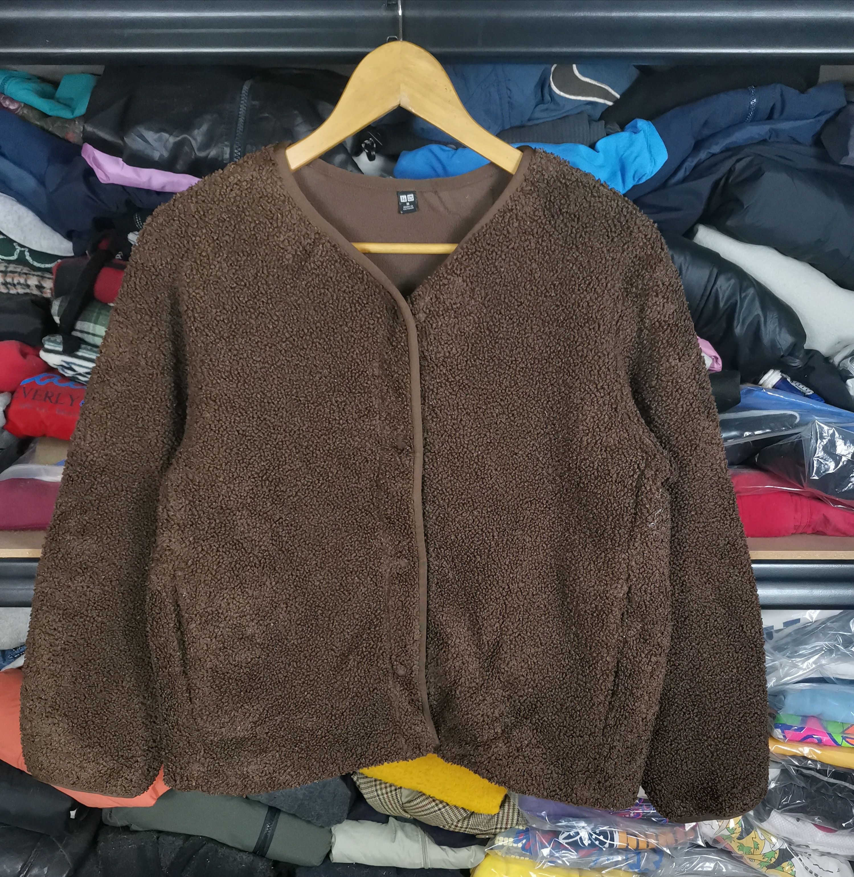 Japanese Brand Uniqlo Sherpa Snap Button Cardigan Jacket Hype Color Size US M / EU 48-50 / 2 - 1 Thumbnail