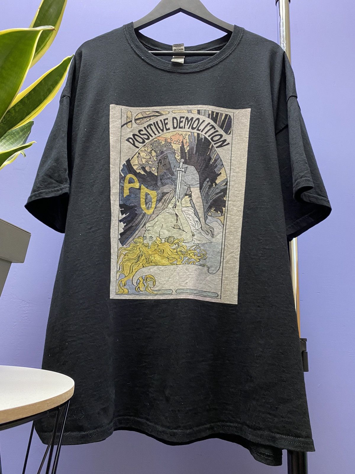 Japanese Brand Positive Demolition Art Print T Shirt Size US XXL / EU 58 / 5 - 6 Thumbnail