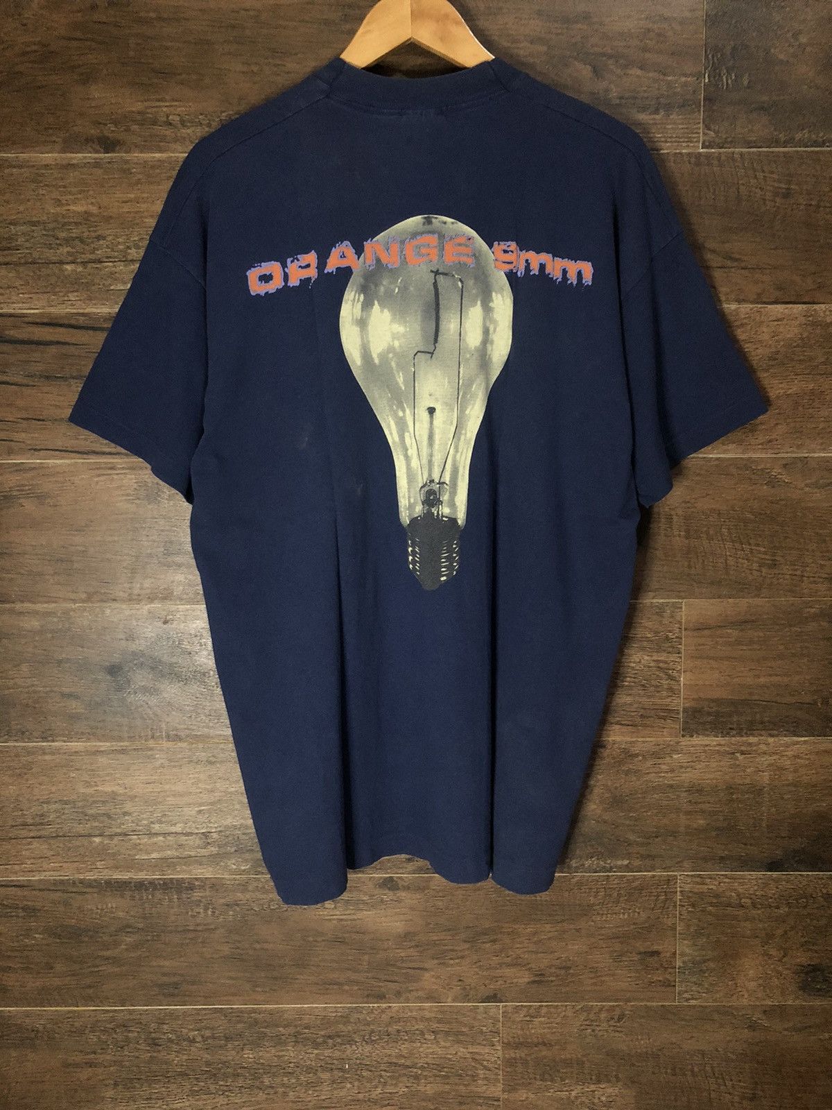 Band Tees × Vintage Vintage Orange 9mm 1995 Gun Light Bulb Shirt Burn Hardcore Size US XL / EU 56 / 4 - 3 Thumbnail