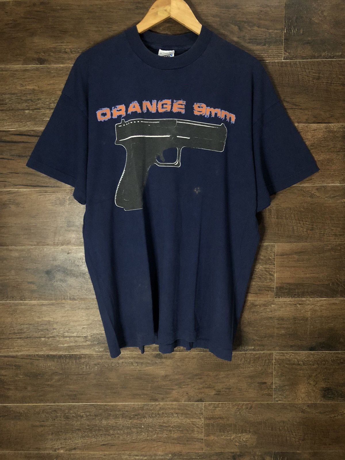 Band Tees × Vintage Vintage Orange 9mm 1995 Gun Light Bulb Shirt Burn Hardcore Size US XL / EU 56 / 4 - 2 Thumbnail