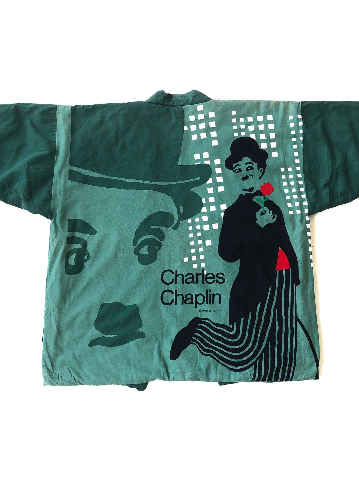 Vintage RARE🔥Vintage Charles Chaplin Movies O/S Haori Hanten Kimono Size US L / EU 52-54 / 3 - 1 Thumbnail