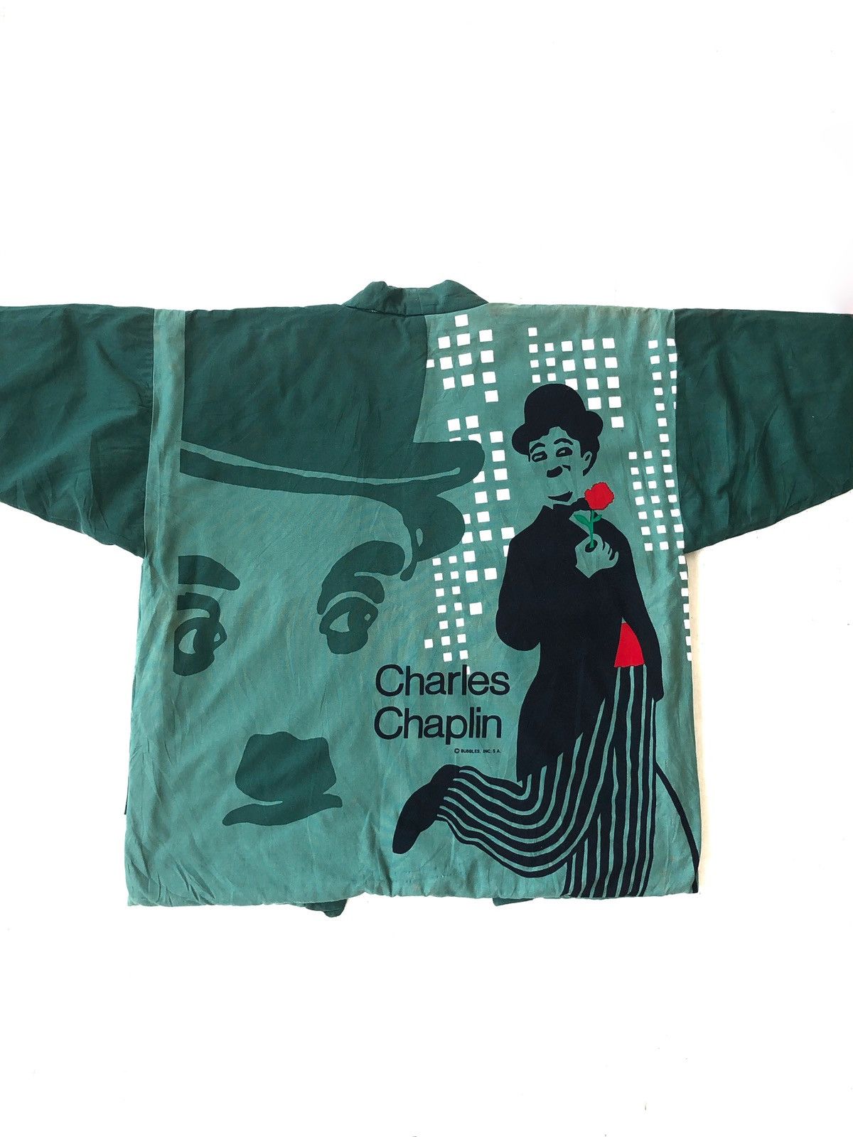 Vintage RARE🔥Vintage Charles Chaplin Movies O/S Haori Hanten Kimono Size US L / EU 52-54 / 3 - 2 Thumbnail