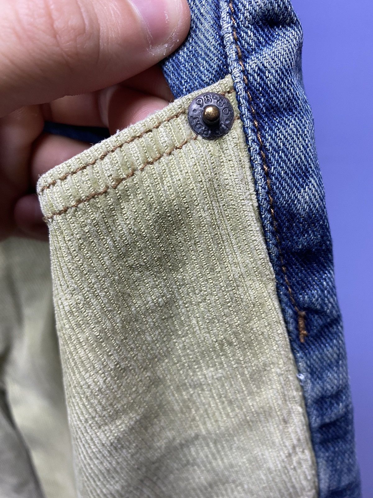Japanese Brand × Vintage Vintage Denim Velvet Pants Avant Garde If Six Was Nine L Men Size US 32 / EU 48 - 8 Thumbnail