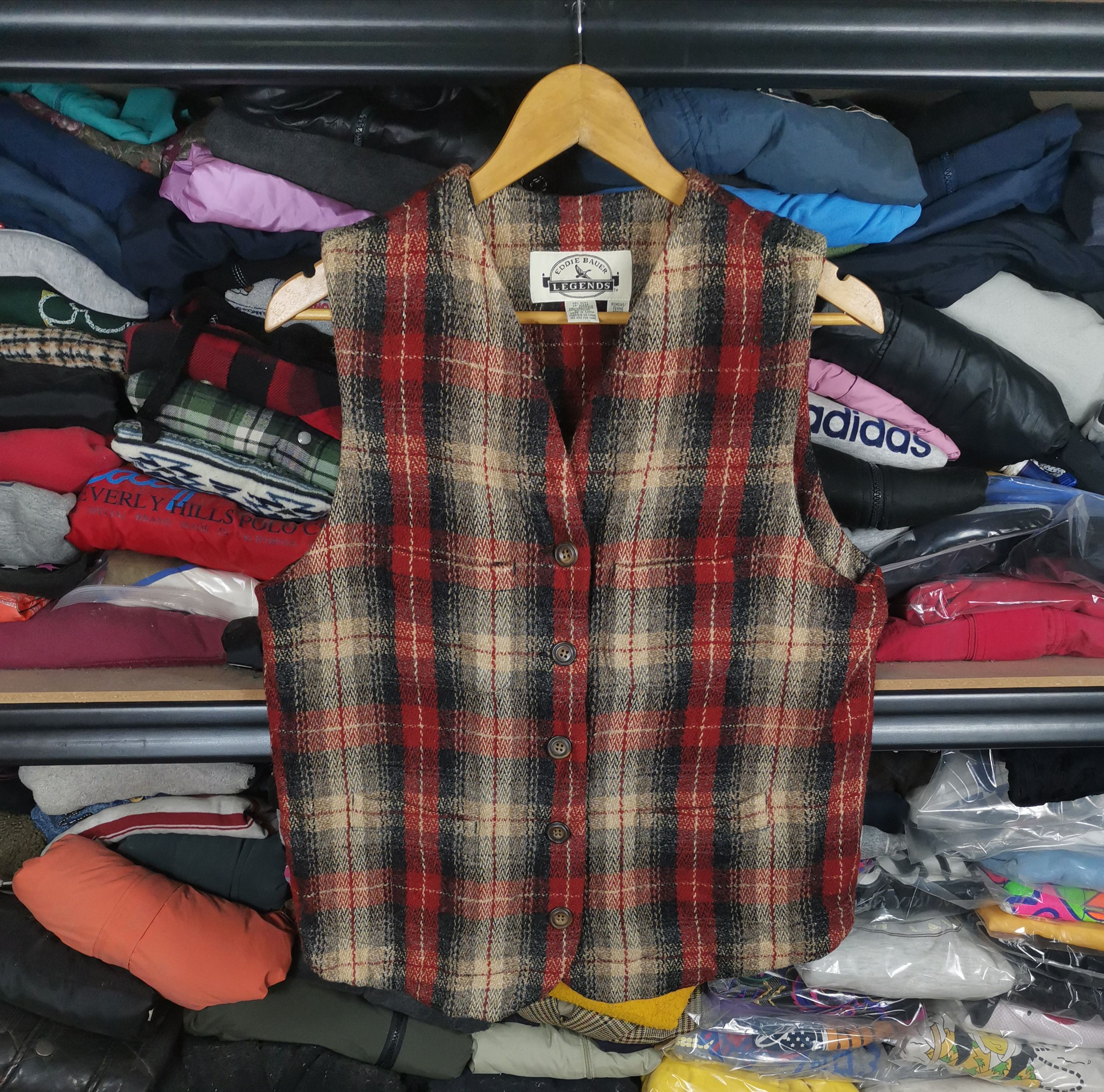 image of Archival Clothing x Eddie Bauer Vintage 80's Eddie Bauer Wool Vest in Red, Men's (Size Medium)