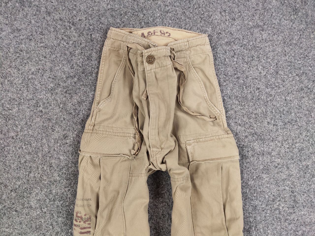 Japanese Brand Vintage 90's Japanese Baggy cargo Beige cotton Pants Hype Size US 34 / EU 50 - 7 Thumbnail