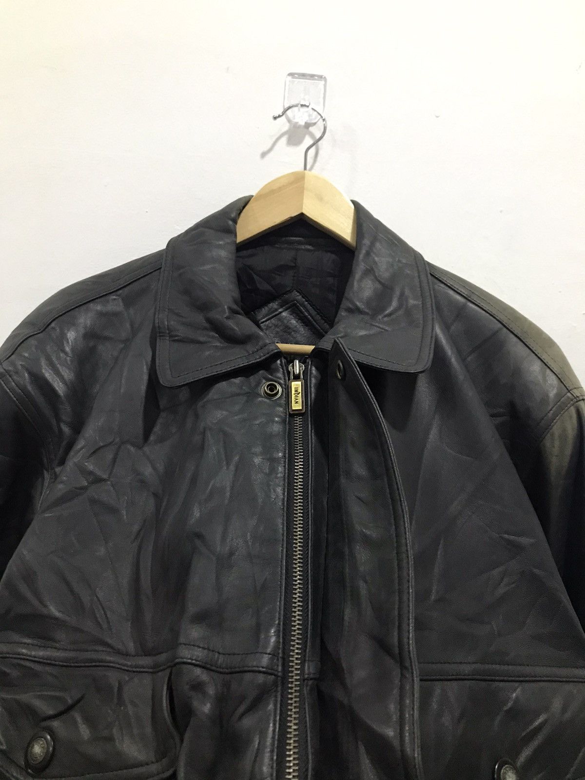 Indian Motorcycle Vintage sun faded Leather biker Jacket Indian Size US L / EU 52-54 / 3 - 17 Thumbnail
