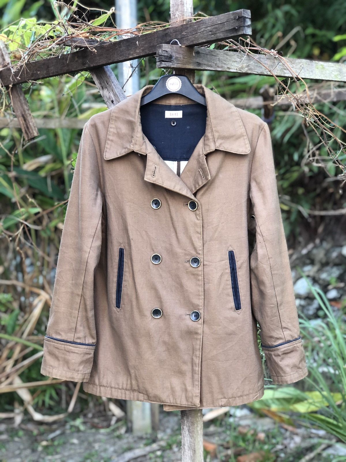 image of Vintage 80's Peacoat Duck Canvas Jacket By |A:r| in Brown, Men's (Size Small)
