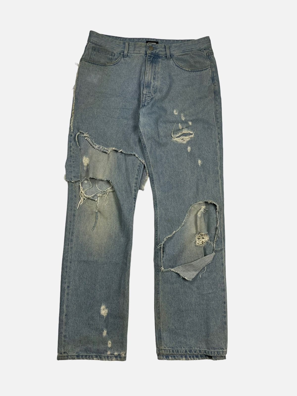 Raf Simons Raf Simons destroyed double layered denim | Grailed