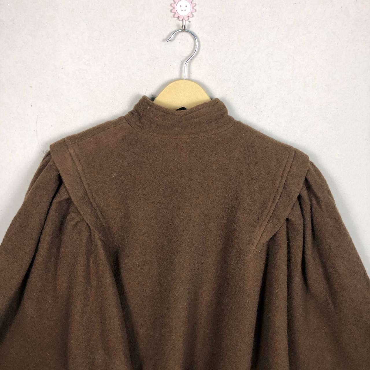 Cloak Vintage La Mode McMASSI Wool Cape Coat Balloon Sleeve Brown Size US M / EU 48-50 / 2 - 4 Thumbnail