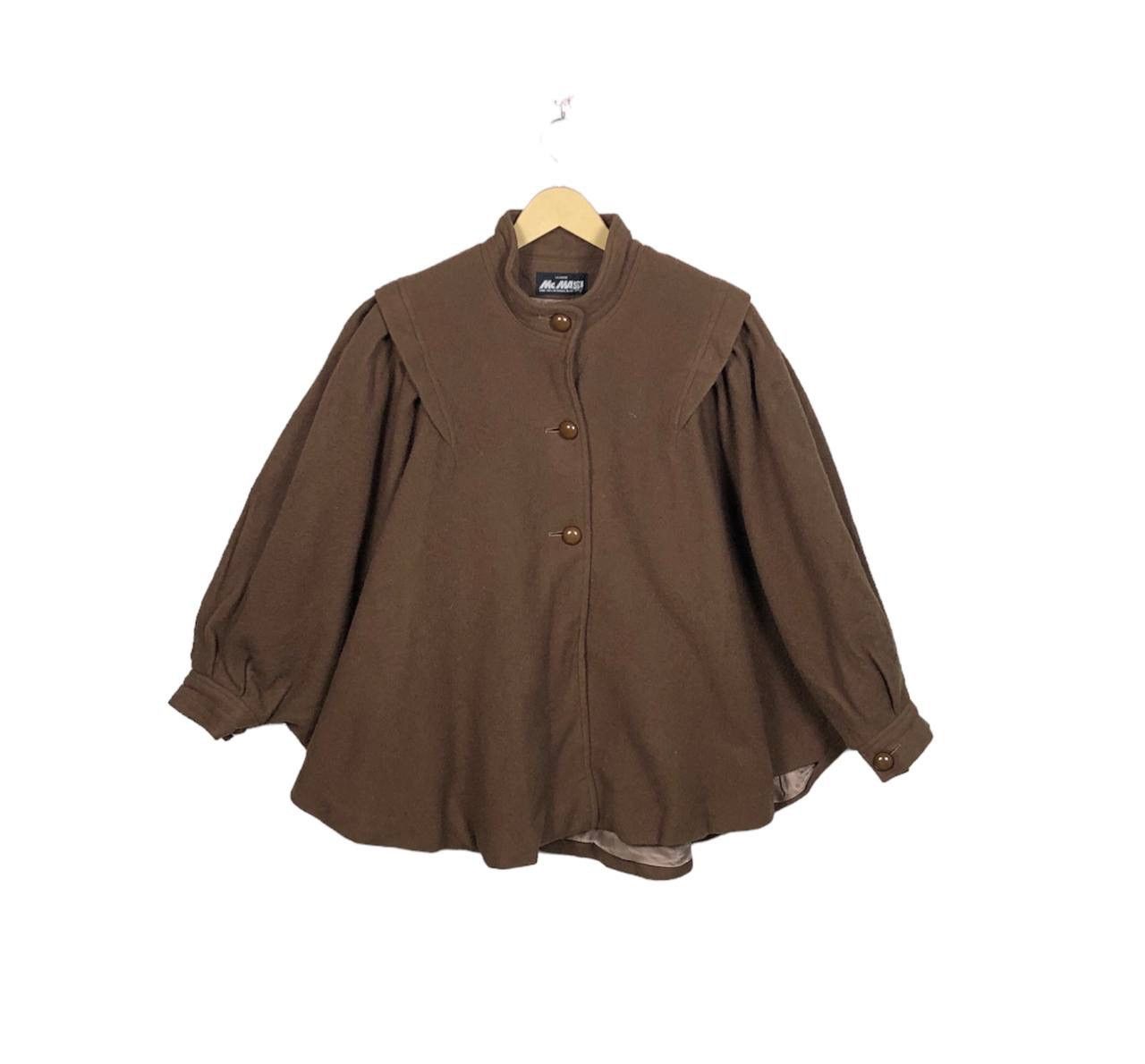 Cloak Vintage La Mode McMASSI Wool Cape Coat Balloon Sleeve Brown Size US M / EU 48-50 / 2 - 1 Thumbnail