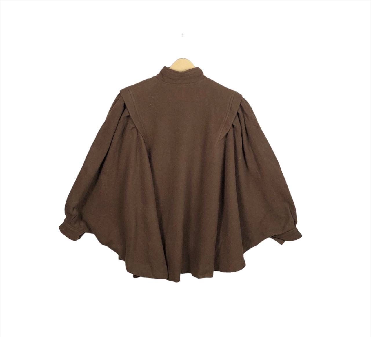 Cloak Vintage La Mode McMASSI Wool Cape Coat Balloon Sleeve Brown Size US M / EU 48-50 / 2 - 2 Thumbnail