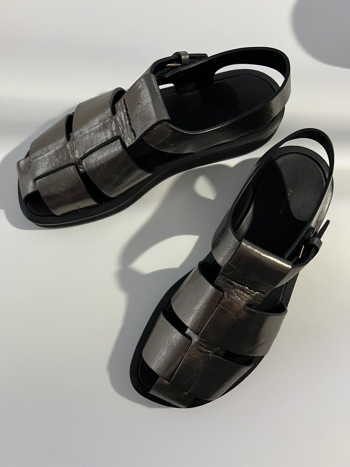 The Row 💥$1.3K VALUE💥The Row Metallic Fisherman Sandals Size US 11 / IT 41 - 2 Thumbnail