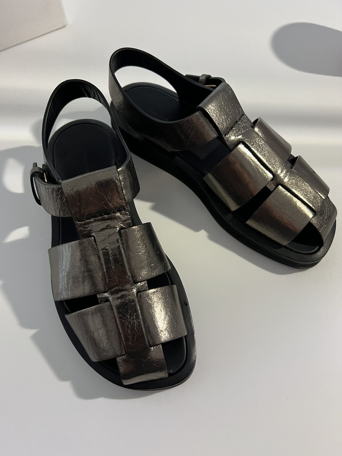 The Row 💥$1.3K VALUE💥The Row Metallic Fisherman Sandals Size US 11 / IT 41 - 1 Thumbnail