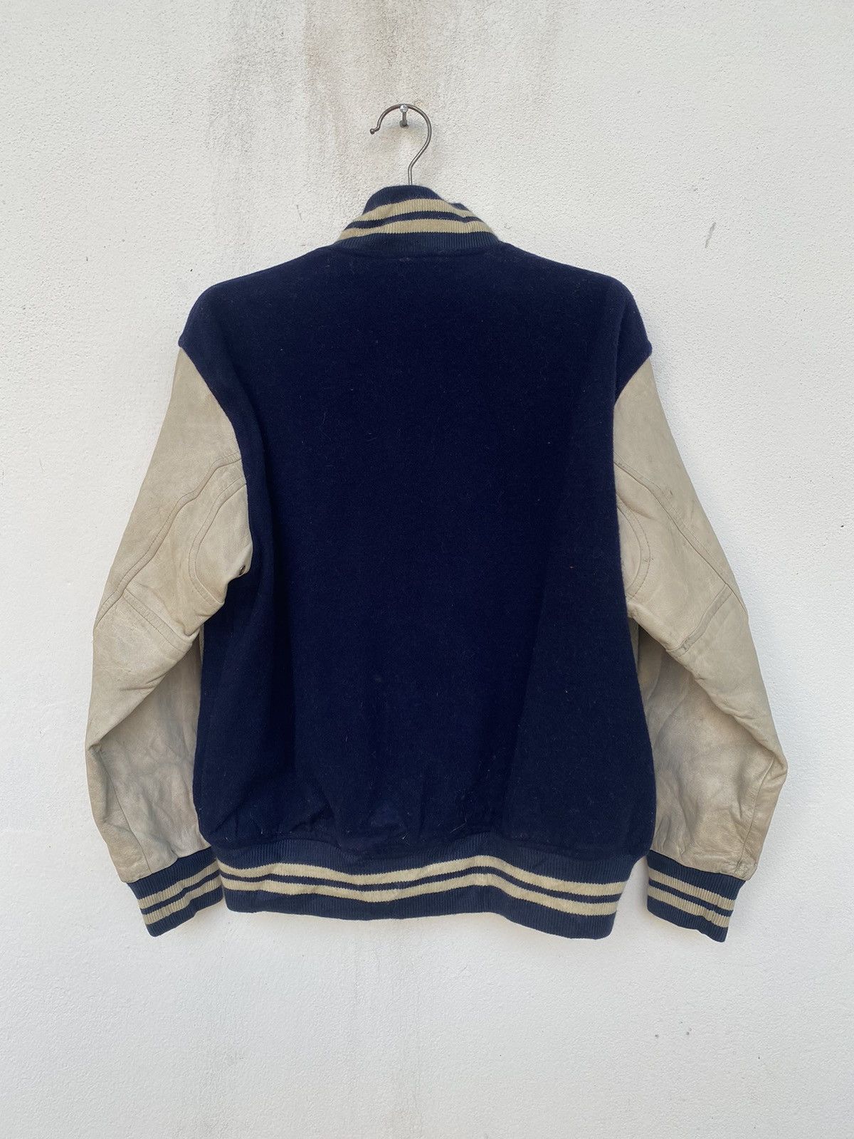 Descente × Vintage 🔥 Vintage Decente Varsity Leather Jacket Size US S / EU 44-46 / 1 - 8 Thumbnail