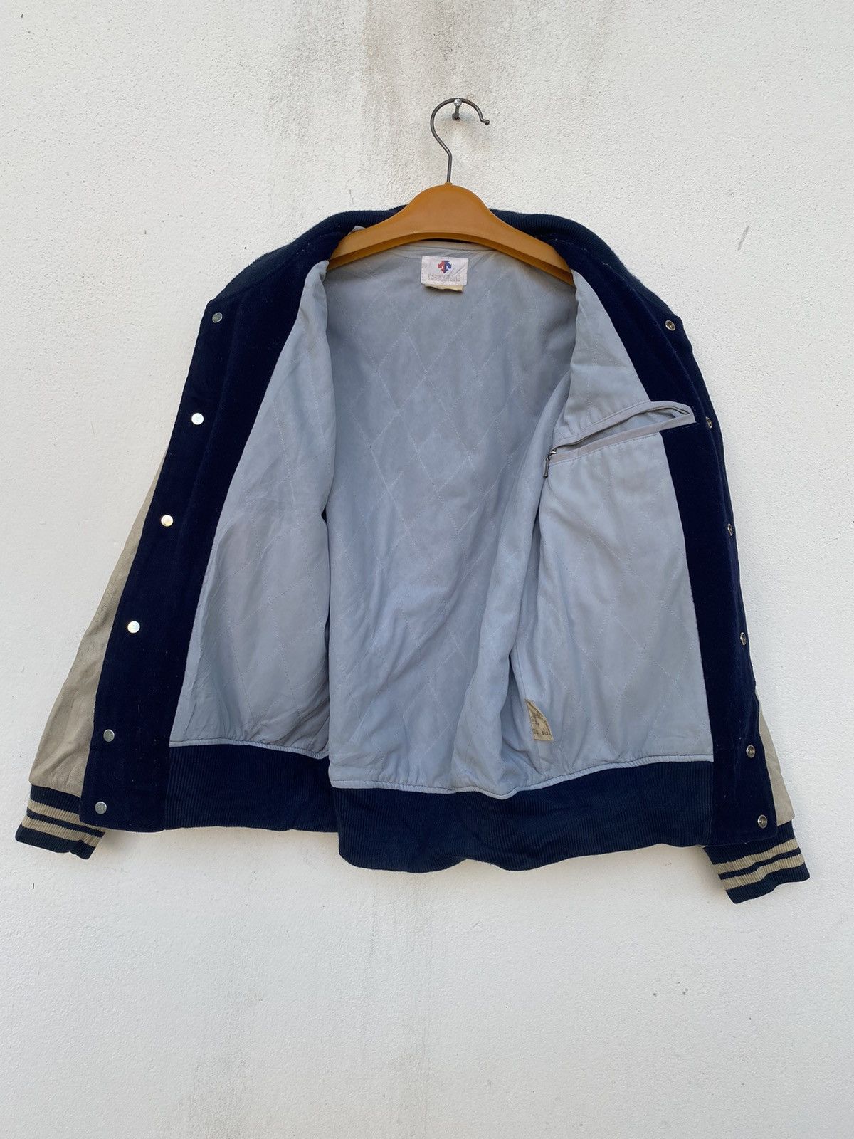 Descente × Vintage 🔥 Vintage Decente Varsity Leather Jacket Size US S / EU 44-46 / 1 - 12 Thumbnail