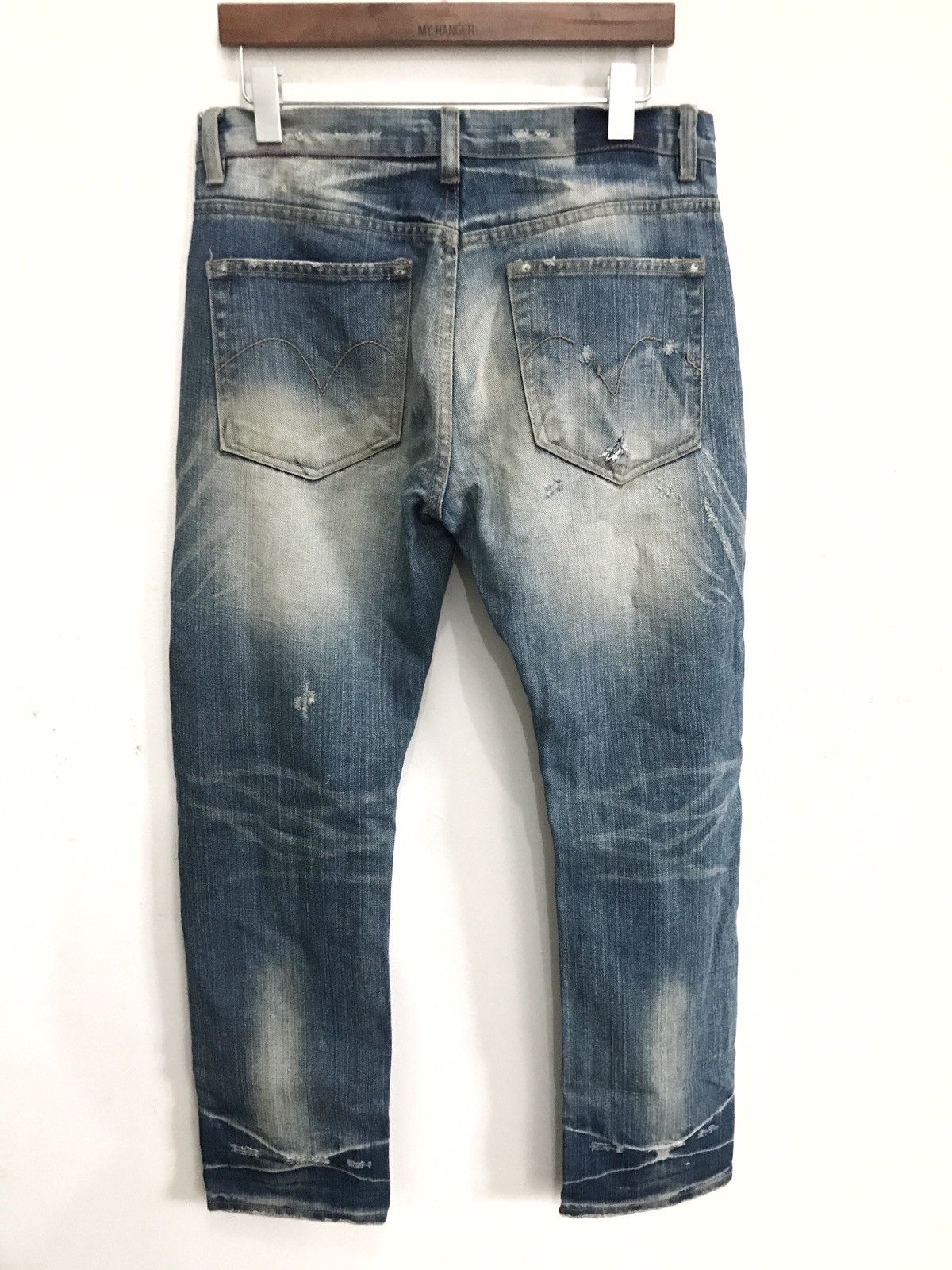 Designer × Hysteric Glamour × Japanese Brand Japanese Brand Devilock Distressed Patches Logo Jeans Size US 33 - 3 Thumbnail