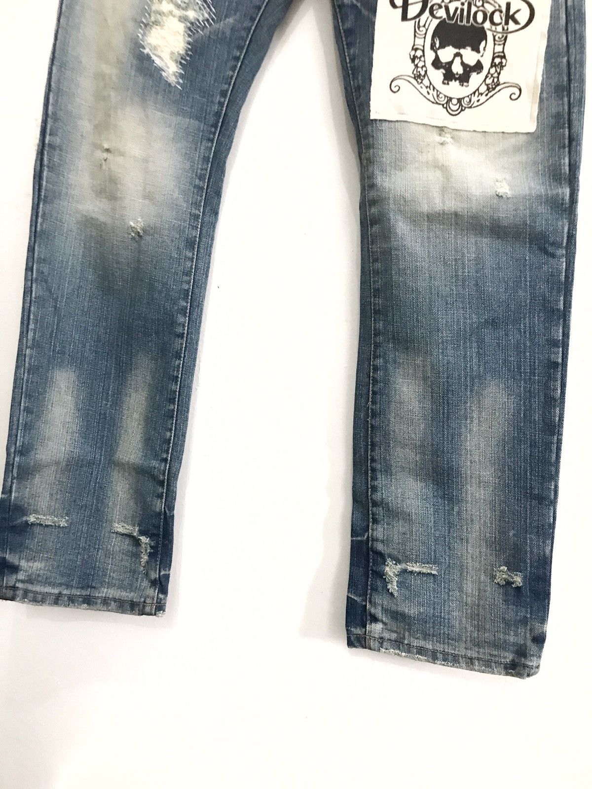 Designer × Hysteric Glamour × Japanese Brand Japanese Brand Devilock Distressed Patches Logo Jeans Size US 33 - 6 Thumbnail