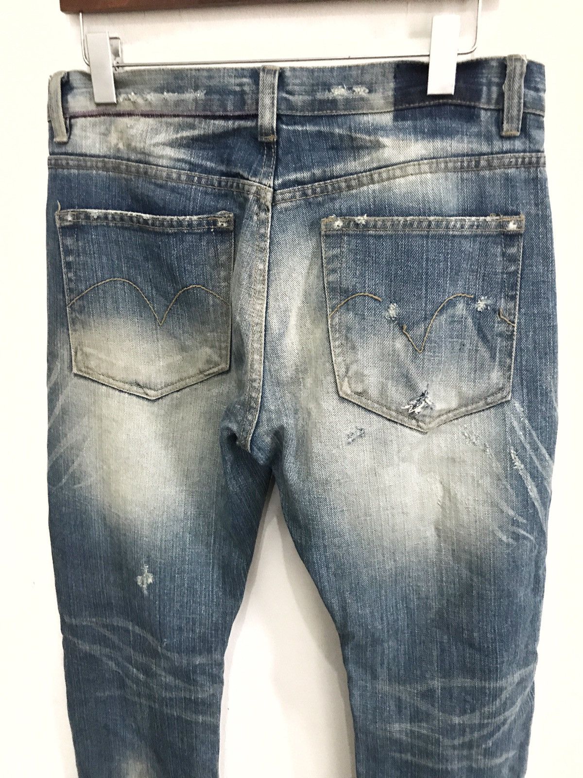 Designer × Hysteric Glamour × Japanese Brand Japanese Brand Devilock Distressed Patches Logo Jeans Size US 33 - 8 Thumbnail
