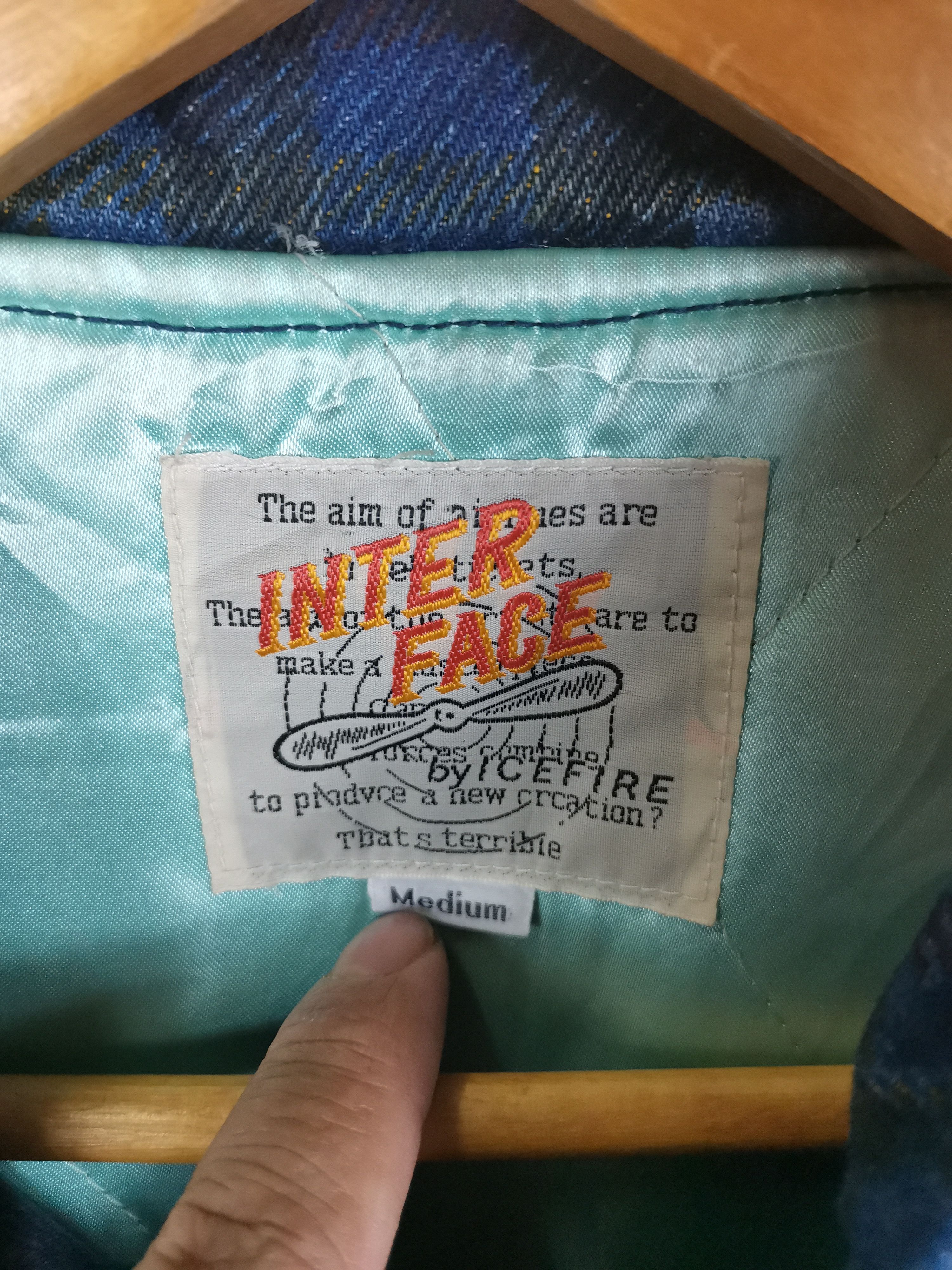 Japanese Brand Vintage 80s Inter Face Chekered Box Denim Jacket Size US M / EU 48-50 / 2 - 8 Thumbnail