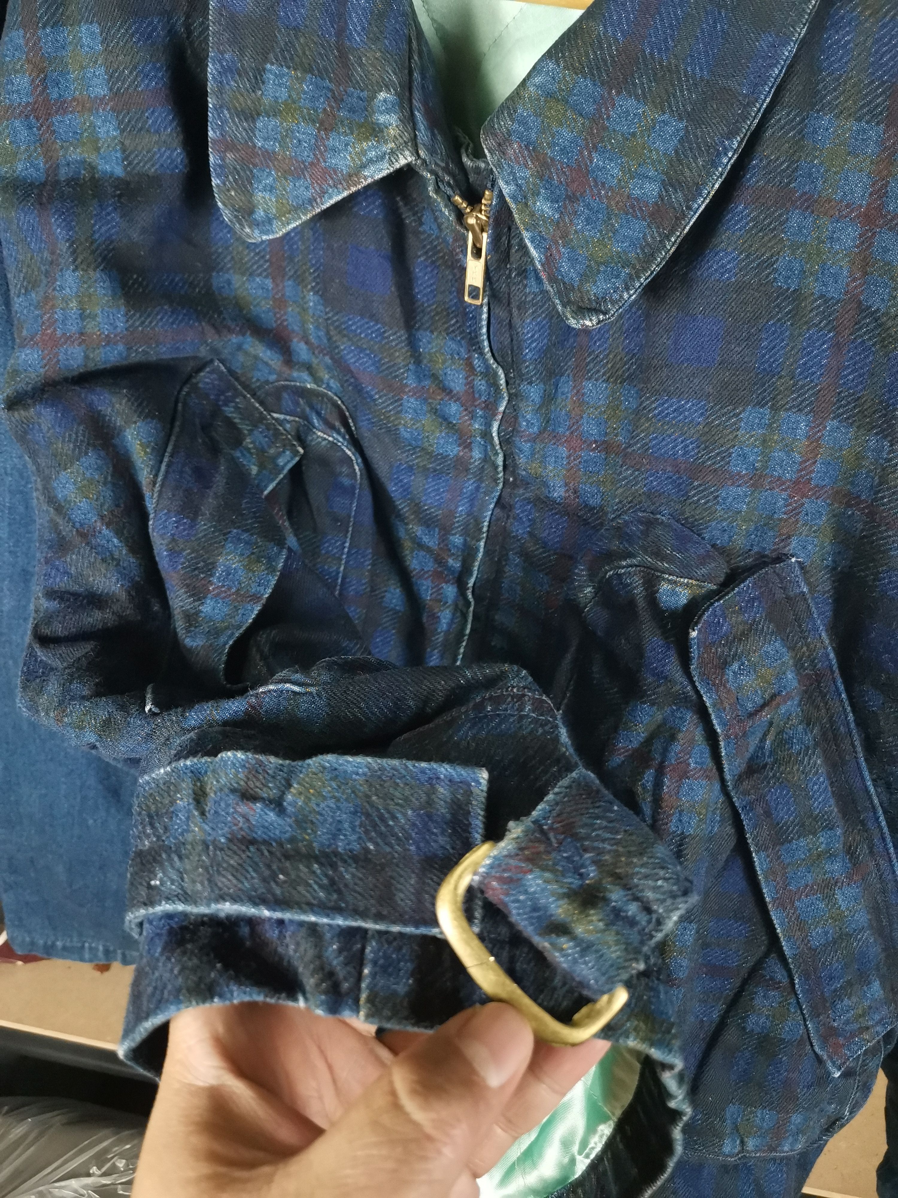 Japanese Brand Vintage 80s Inter Face Chekered Box Denim Jacket Size US M / EU 48-50 / 2 - 5 Thumbnail