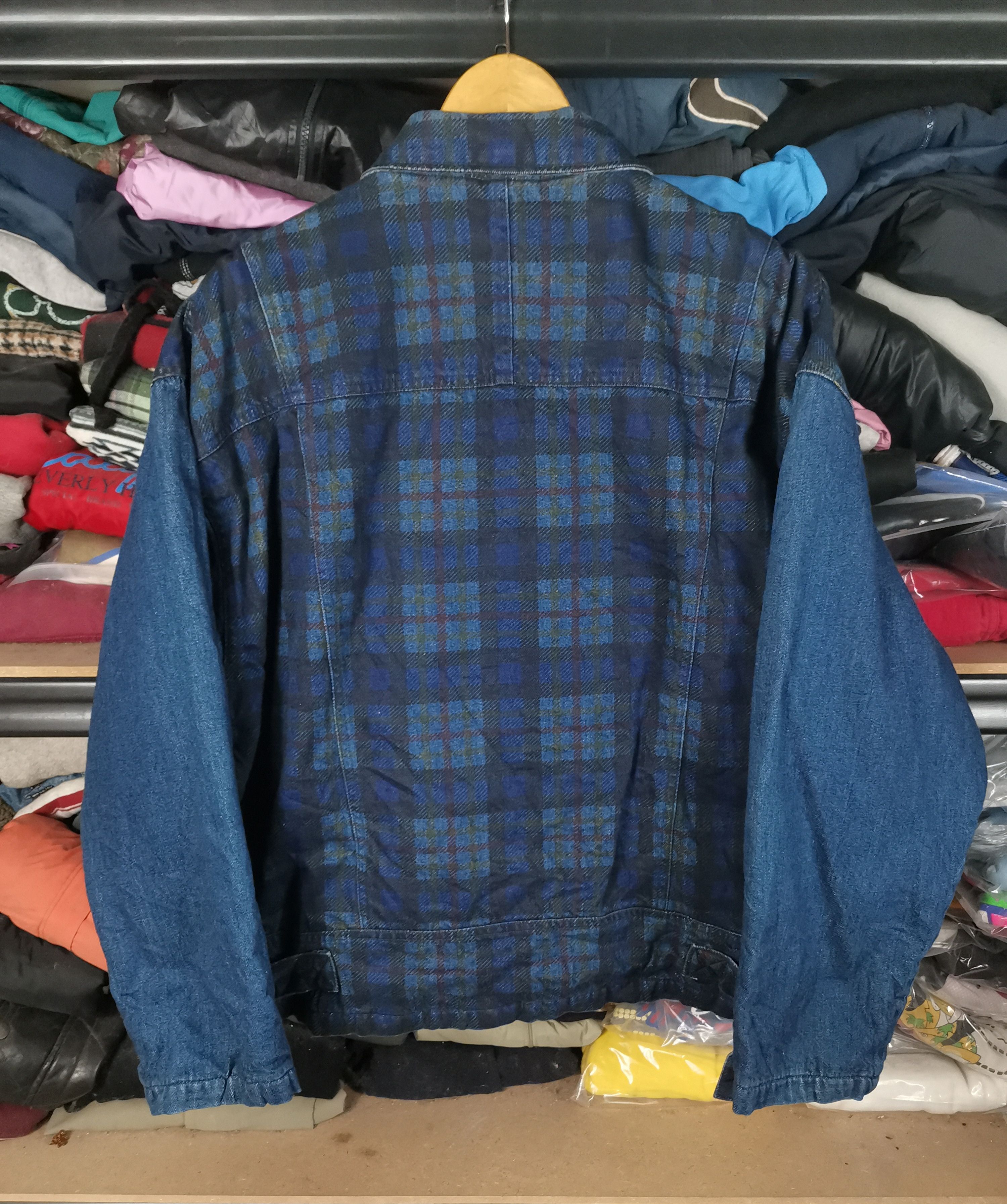 Japanese Brand Vintage 80s Inter Face Chekered Box Denim Jacket Size US M / EU 48-50 / 2 - 7 Thumbnail