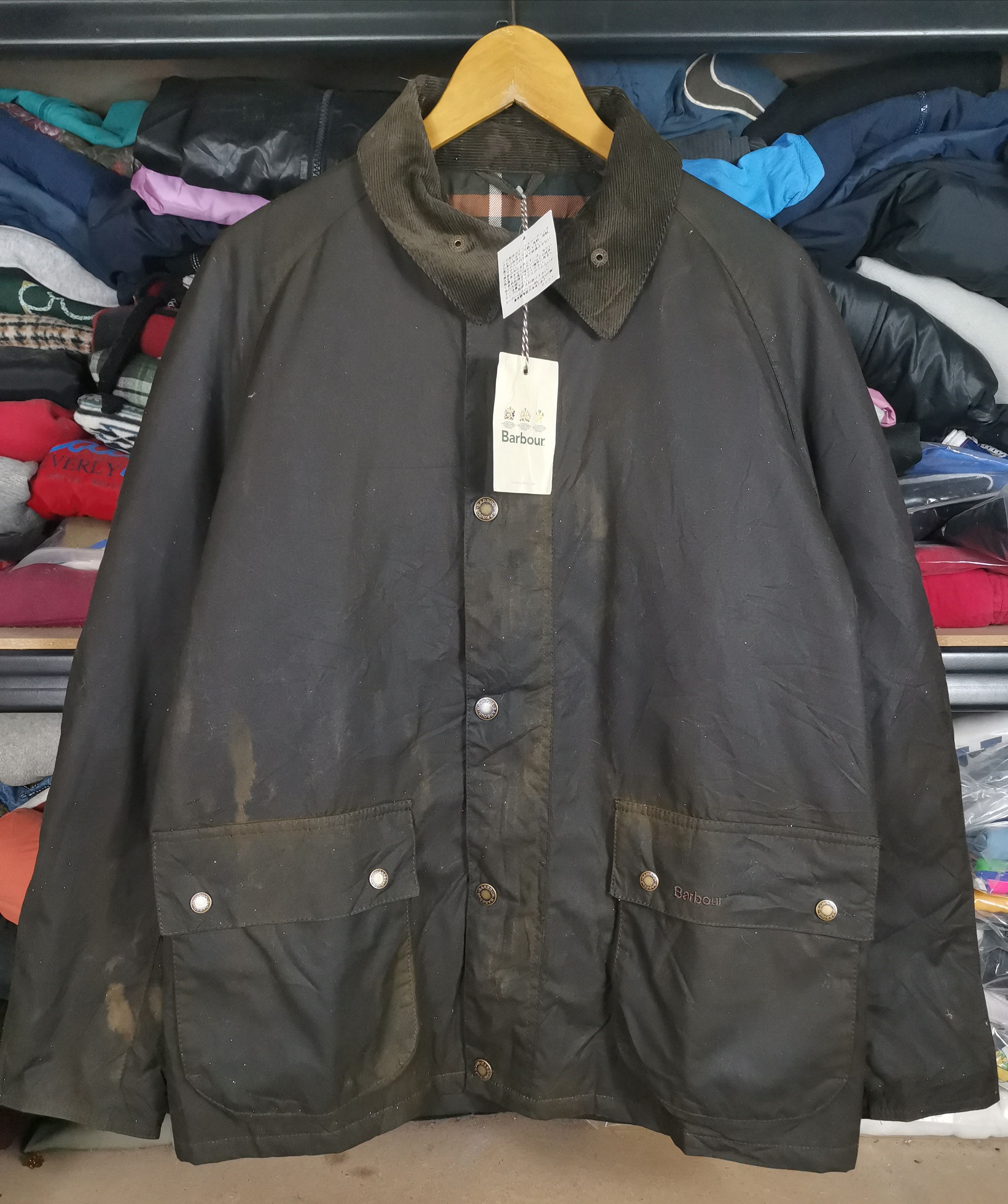 image of Archival Clothing x Barbour Vintage Barbour Care Strathyre Wax Aw18 Jacket in Dark Brown (Size Medi