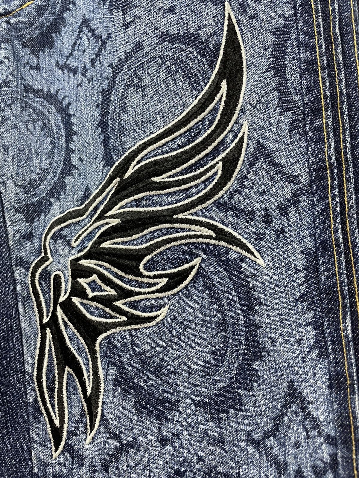 CABANE de ZUCCa FYE🔥! ZUCCA Full Print Half Wing Embroidery Paisley Denim Size US 28 / EU 44 - 2 Thumbnail