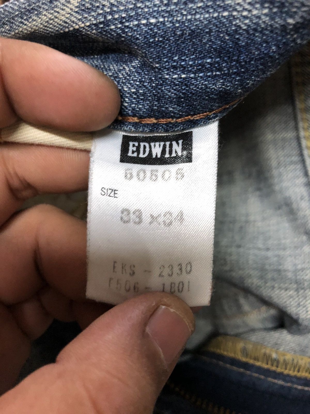 Edwin × Salvage × Vintage VINTAGE SELVEDGE EDWIN 505z BLUE WASH DISTRESSED DENIM Size US 33 - 9 Thumbnail