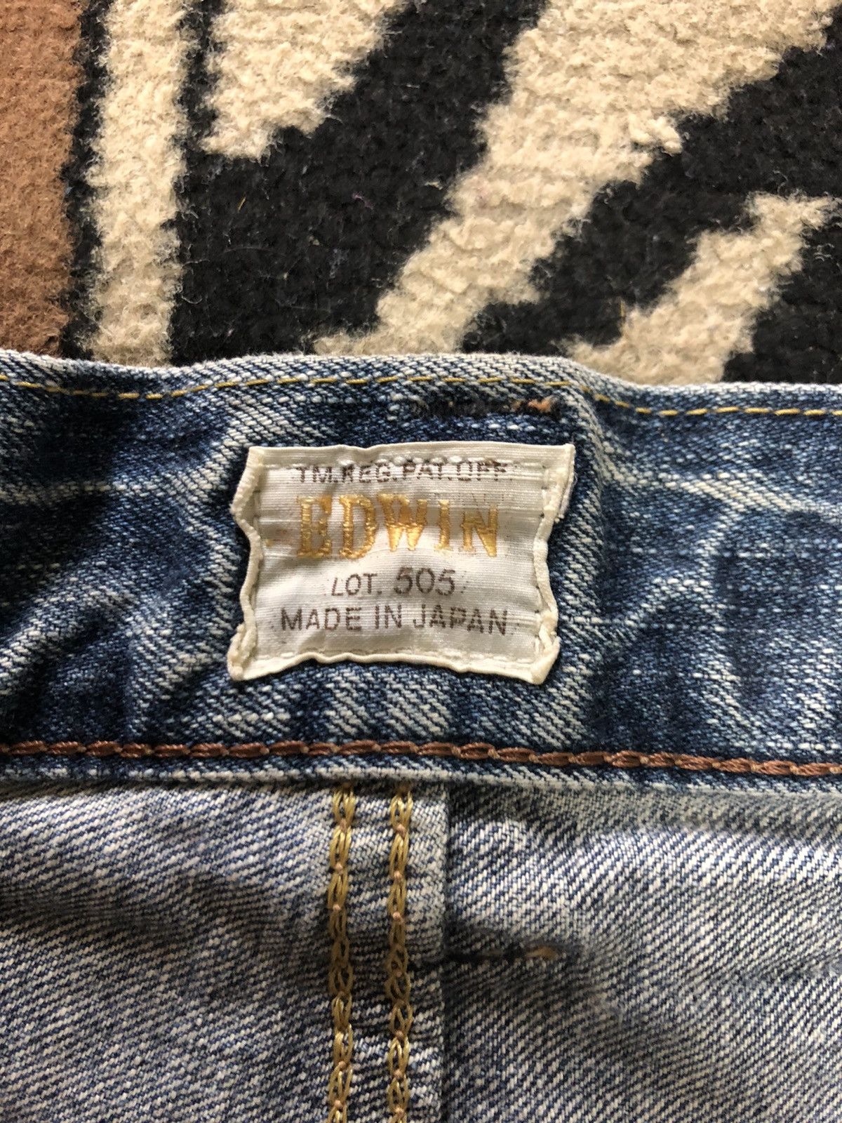 Edwin × Salvage × Vintage VINTAGE SELVEDGE EDWIN 505z BLUE WASH DISTRESSED DENIM Size US 33 - 8 Thumbnail