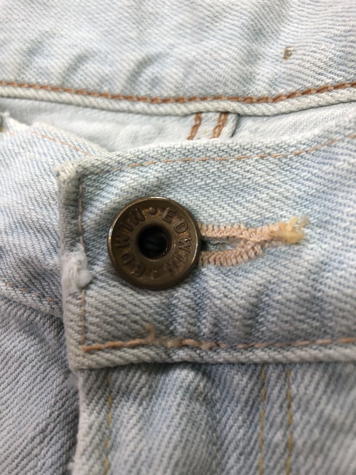 Edwin × Vintage VINTAGE SELVEDGE EDWIN505zx DISTRESED LIGHT BLUE WASH DENIM Size US 31 - 6 Thumbnail