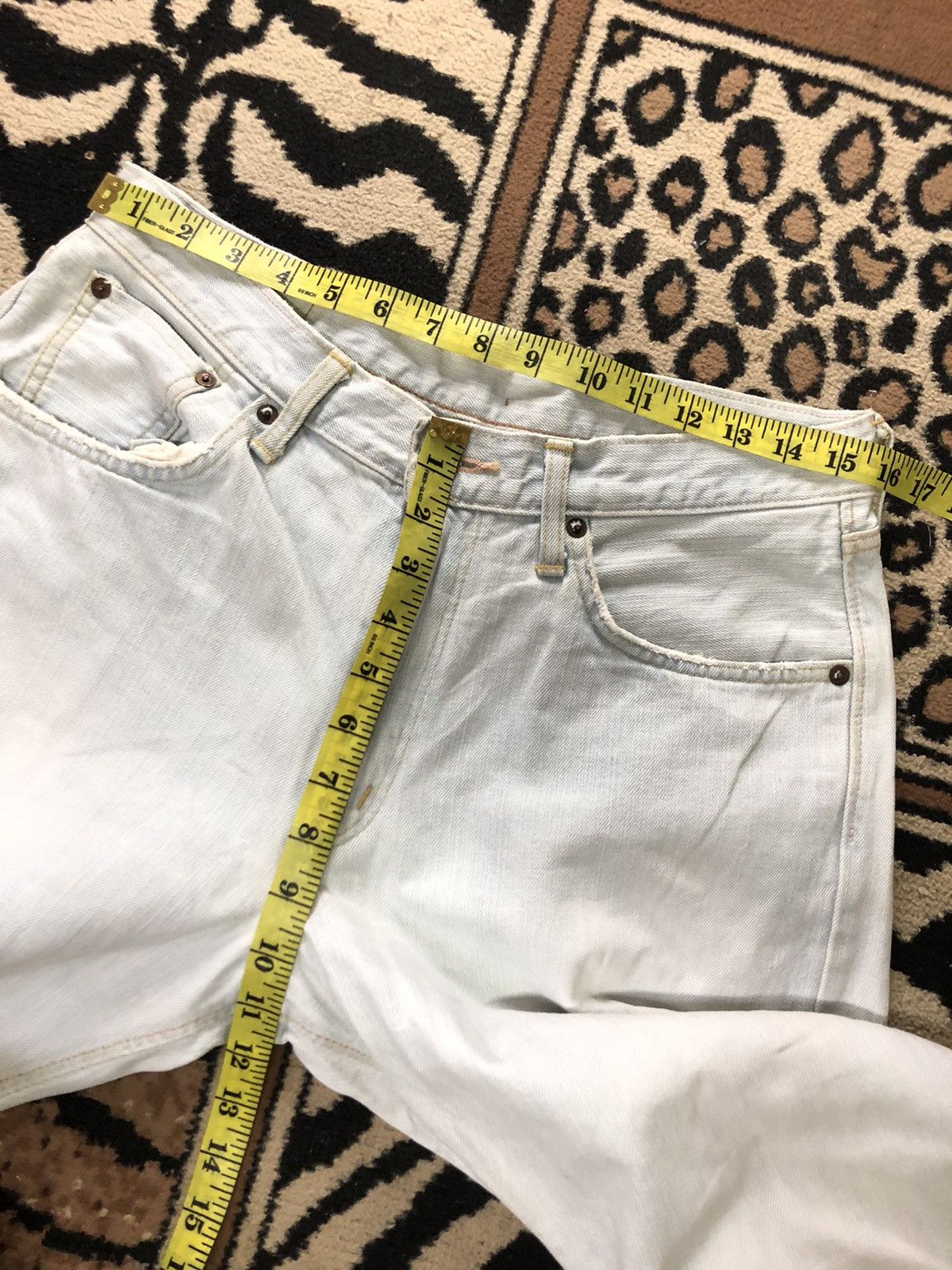 Edwin × Vintage VINTAGE SELVEDGE EDWIN505zx DISTRESED LIGHT BLUE WASH DENIM Size US 31 - 16 Thumbnail