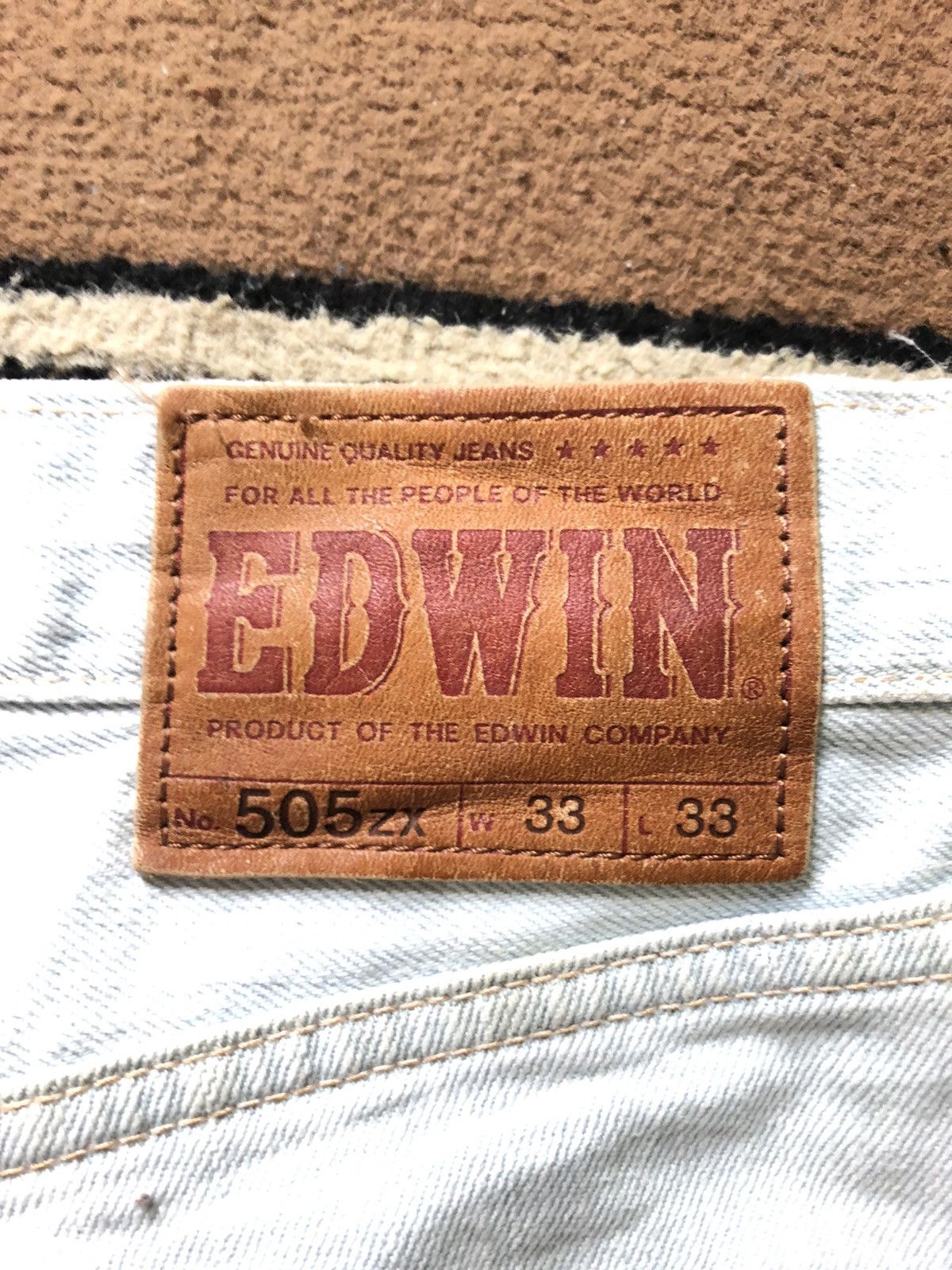 Edwin × Vintage VINTAGE SELVEDGE EDWIN505zx DISTRESED LIGHT BLUE WASH DENIM Size US 31 - 13 Thumbnail