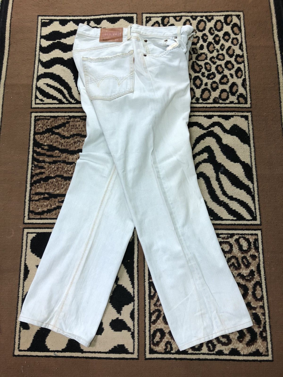 Edwin × Vintage VINTAGE SELVEDGE EDWIN505zx DISTRESED LIGHT BLUE WASH DENIM Size US 31 - 15 Thumbnail