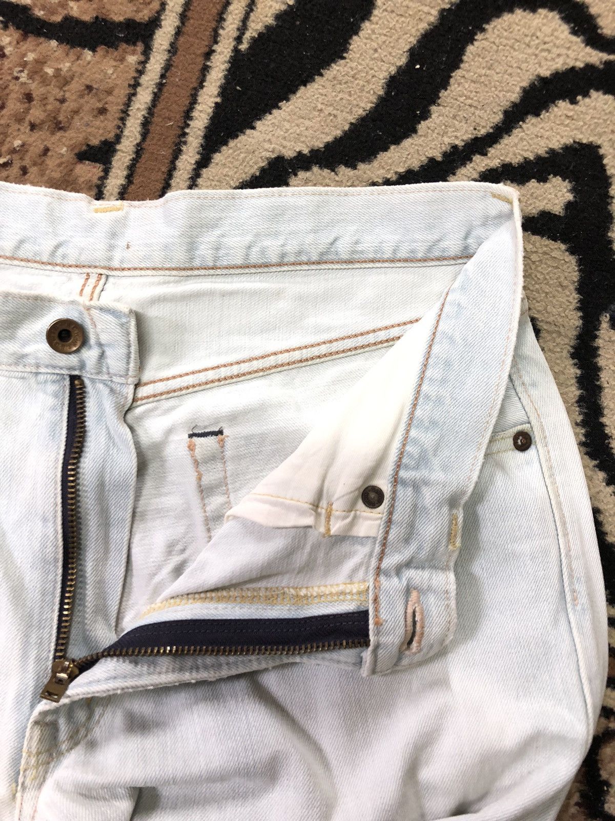 Edwin × Vintage VINTAGE SELVEDGE EDWIN505zx DISTRESED LIGHT BLUE WASH DENIM Size US 31 - 7 Thumbnail