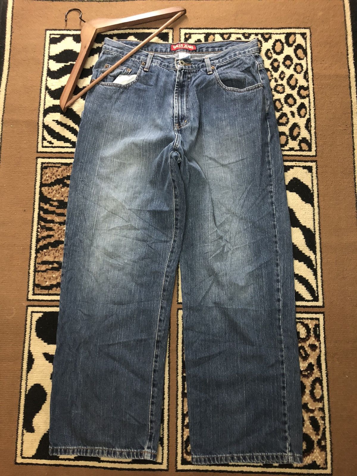 Guess × Vintage VINTAGE 90s GUESS BLUE WASH DENIM Size US 33 - 6 Thumbnail