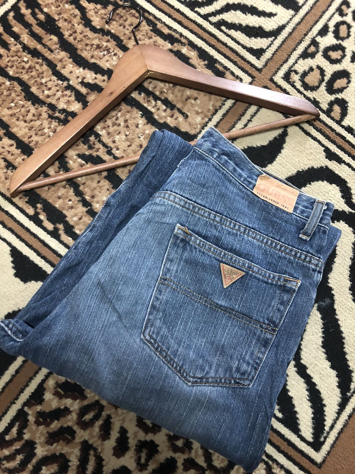 Guess × Vintage VINTAGE 90s GUESS BLUE WASH DENIM Size US 33 - 1 Thumbnail