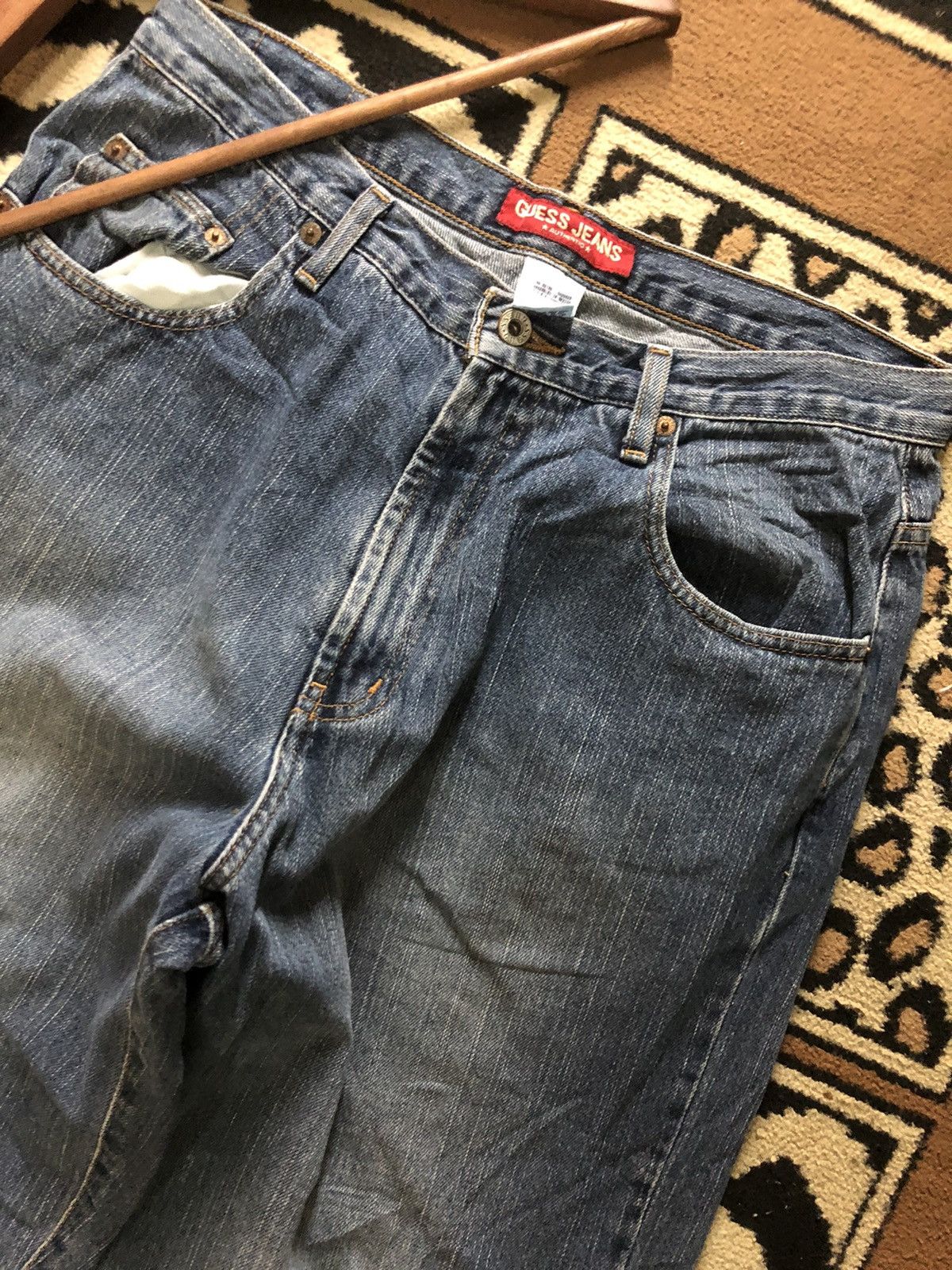 Guess × Vintage VINTAGE 90s GUESS BLUE WASH DENIM Size US 33 - 7 Thumbnail