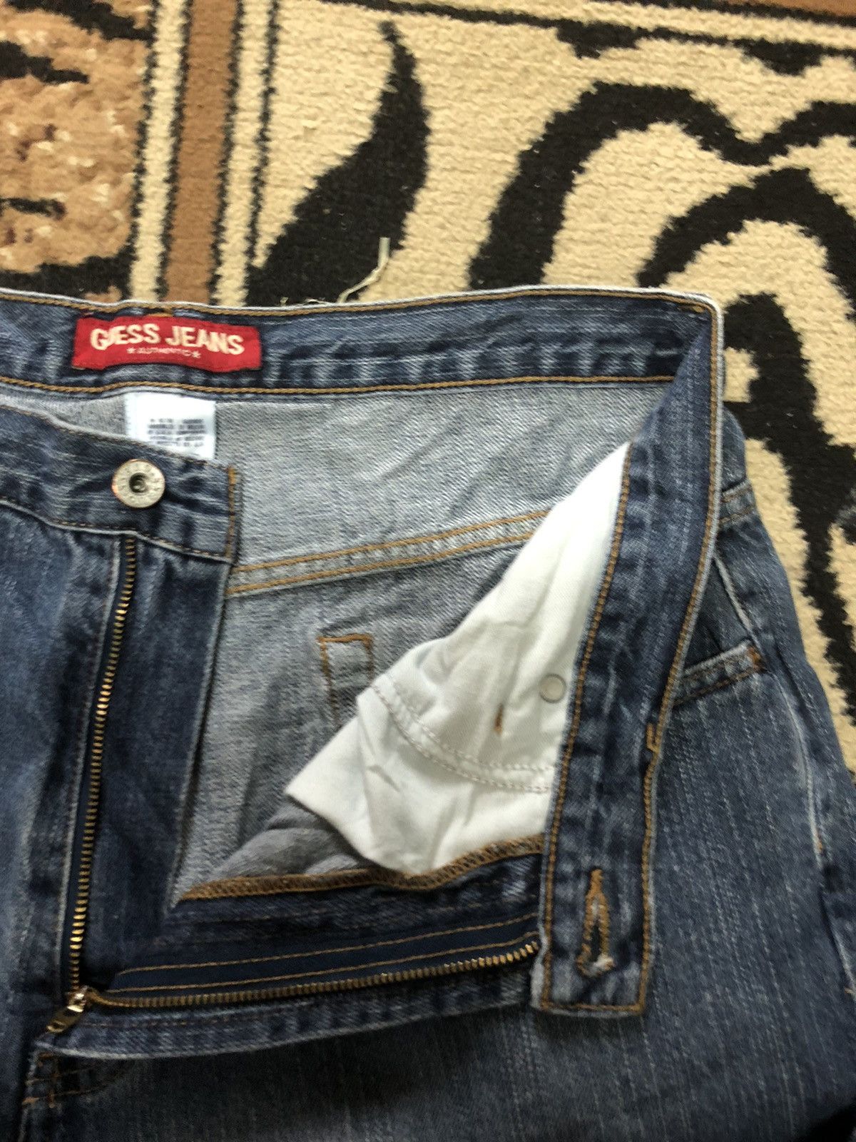 Guess × Vintage VINTAGE 90s GUESS BLUE WASH DENIM Size US 33 - 9 Thumbnail
