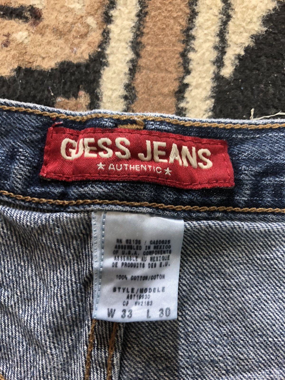 Guess × Vintage VINTAGE 90s GUESS BLUE WASH DENIM Size US 33 - 10 Thumbnail